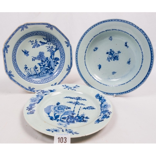 103 - THREE ORIENTAL B&W PLATES