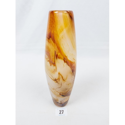 27 - STUDIO ART GLASS VASE INDISTINCT SIGNATURE TO BASE