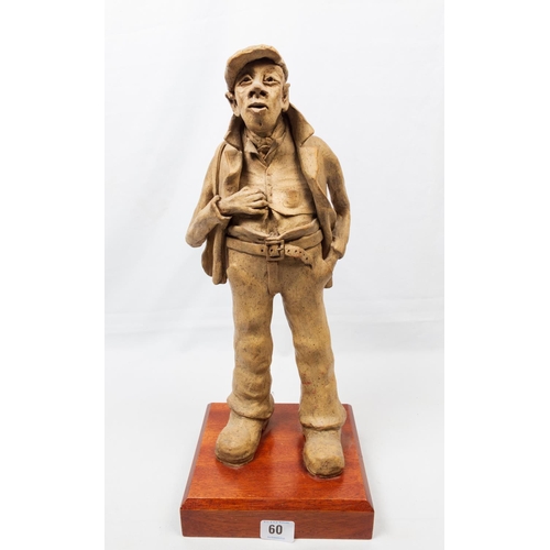 60 - PHYLLIS LEWIS STUDIO POTTERY FIGURAL SCULPTURE 'FOREST MAN' 43CM