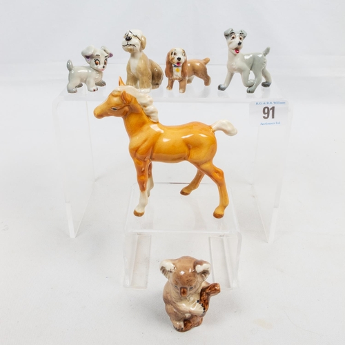 91 - QTY WADE FIGURES BESWICK HORSE & KOALA