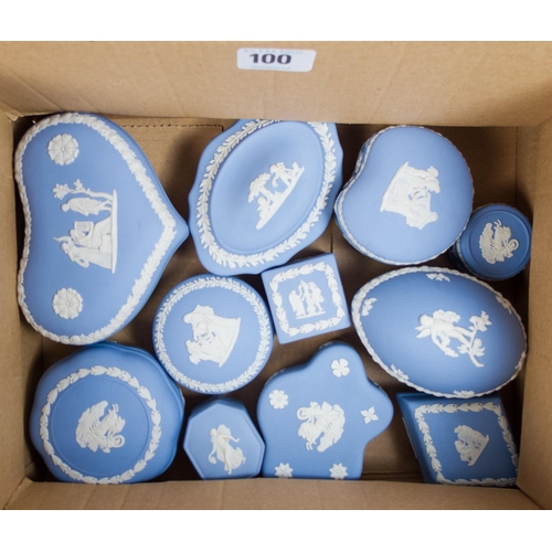 100 - WEDGWOOD JASPERWARE TRINKET BOXES