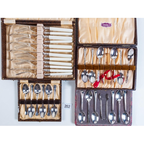 202 - FOUR BOXES FLATWARE