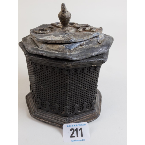 211 - GEO' LEAD TOBACCO JAR A/F