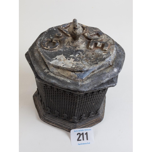 211 - GEO' LEAD TOBACCO JAR A/F