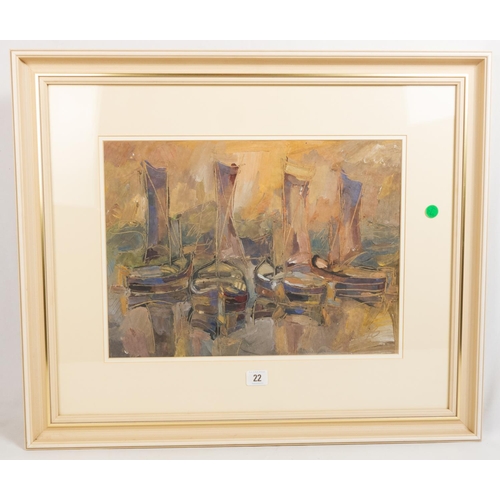 22 - TWO IMPASTO OIL ON BOARD SIGNED 'ALBERT' 98' & 01' 57 X 71CM