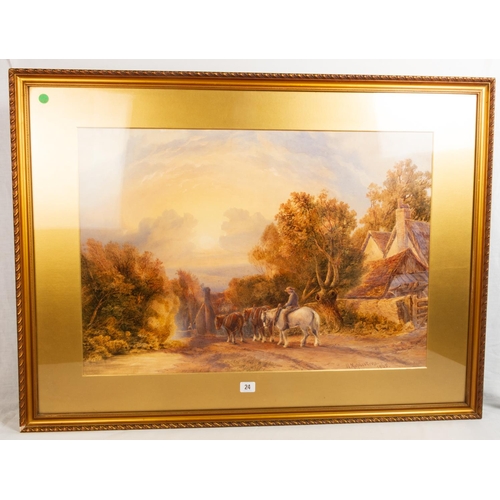 24 - HENRY MAPLESTON (BRITISH 1819 - 1884) WATERCOLOUR COUNTRY SCENE SIGNED LOWER RIGHT & DATED 1868 73 X... 