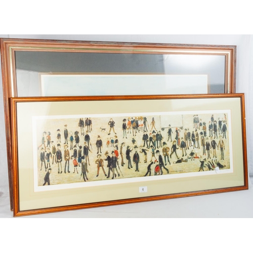 4 - L S LOWRY LTD ED PRINT 56/850 FINE ART TRADE GUILD BLIND STAMP TO LOWER CENTRE 41CM X 92CM & ANOTHER... 