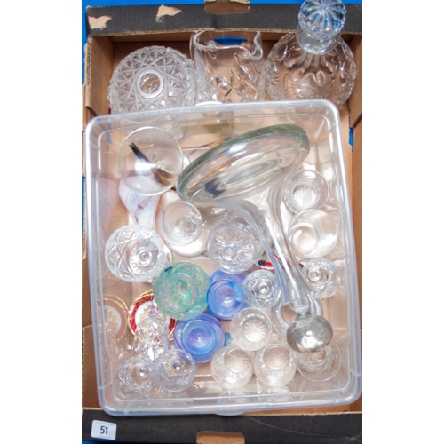 51 - BOX MISC GLASS INC DECANTERS ETC