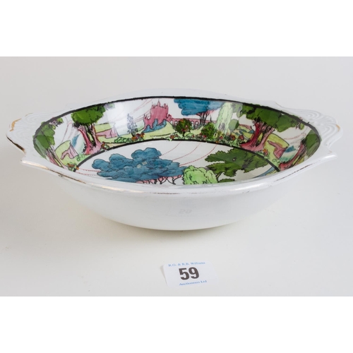 59 - FAIRY CASTLES LUSTRE BY GRIMWADES BOWL 25CM DIA