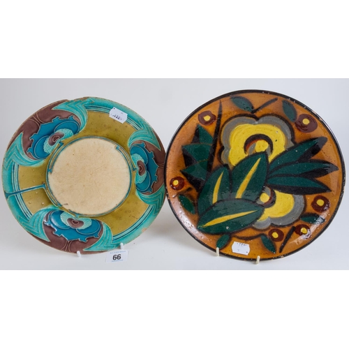 66 - MINTON SECESSIONIST PLATE A/F 23CM DIA + 1 OTHER