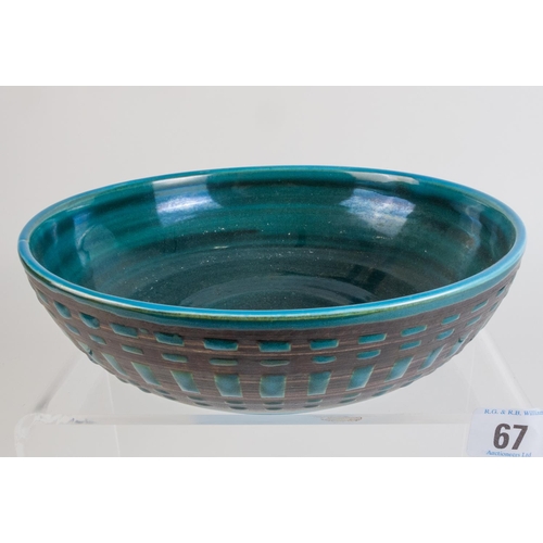 67 - SURREY CERAMICS MID CENTURY BOWL 20CM DIA