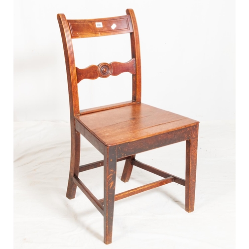 400 - 18TH C OAK SOLID SEAT CHAIR