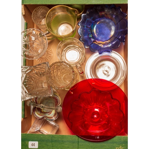 44 - BOX MISC GLASS VASES ETC