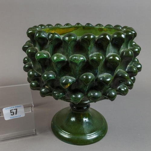 57 - AN UNUSUAL MAJOLICA STYLE PLANT HOLDER