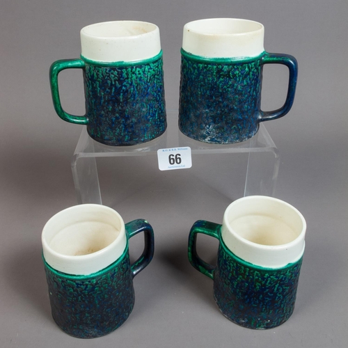 66 - SET OF 4 MID CENTURY POTTERY MUGS