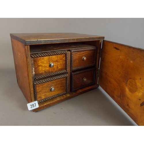 287 - HMS PENELOPE WOODEN BOX WITH FOUR INTERNAL DRAWERS