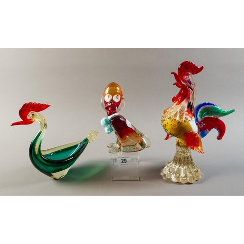 29 - THREE MURANO GLASS ANIMALS