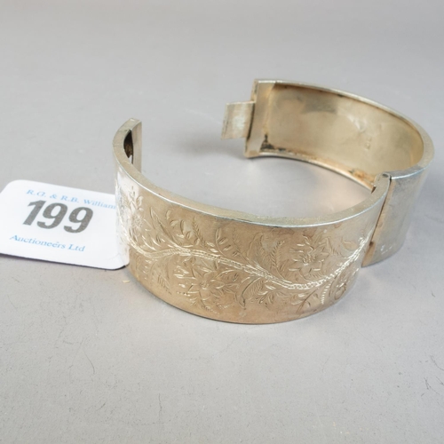 199 - VICT' SILVER CUFF BRACELET 1884 A/F