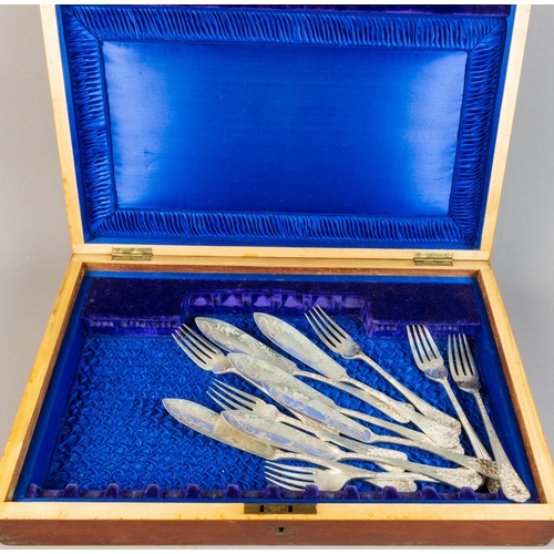 236 - TWO MAHOGANY CASES OF MISC FLATWARE