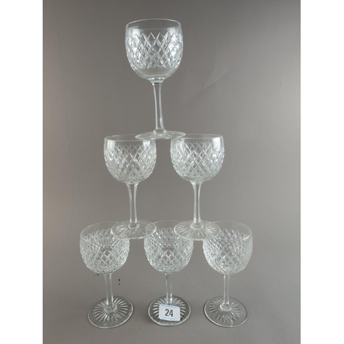 24 - SET 10 CRYSTAL TUMBLERS & SET OF 6 WINE GLASSES