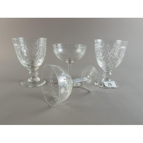 25 - SEVEN VARIOUS CHAMPAGNE SAUCERS & 2 OTHERS