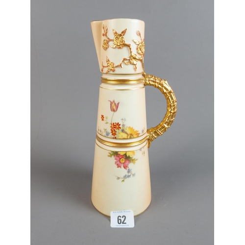 62 - ROYAL WORCESTER BLUSH IVORY JUG