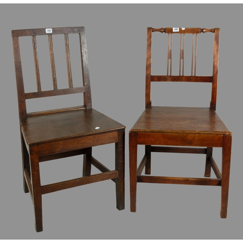 446 - TWO GEO' SOLID SEAT CHAIRS