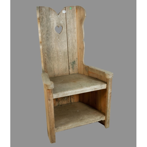 448 - ANTIQUE PINE LAMBING TYPE CHAIR