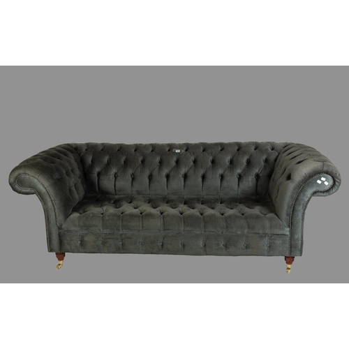 449 - MODERN CHESTERFIELD FABRIC SETTEE 222CM