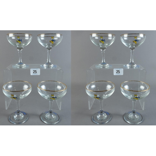 25 - SET EIGHT BABYCHAM GLASSES ETC