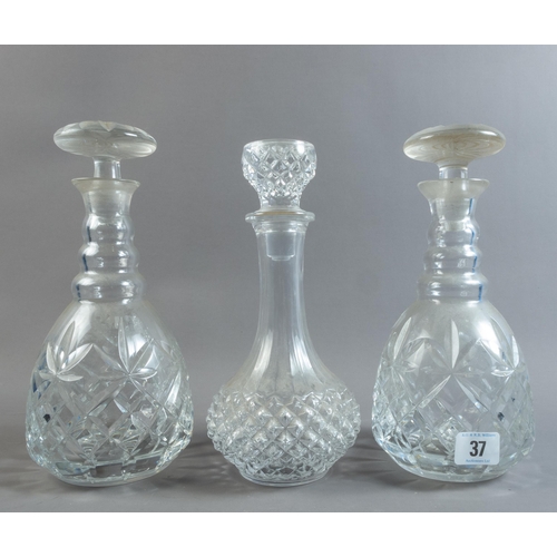 37 - QTY DECANTERS