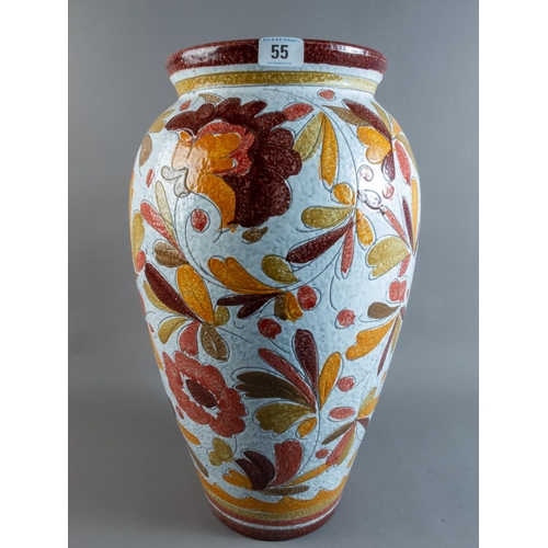 55 - LGE FLOOR VASE IN STYLE OF GLYN COLLEDGE, 46CM