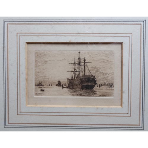 1 - WILFRID BALL RE ROI (BRITISH 1853-1917) SET OF 6 NAUTICAL ETCHINGS A/F 27CM X 29CM