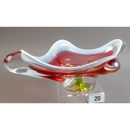 20 - JOSEF HOSPODKA STUDIO ART GLASS DISH