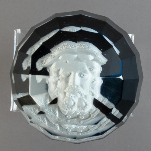 29 - CAITHNESS FACETED SULPHIDE PAPERWEIGHT HENRY VIII