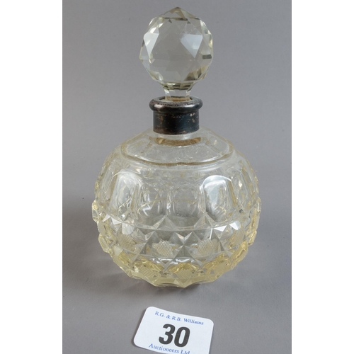 30 - SILVER RIM PERFUME BOTTLE