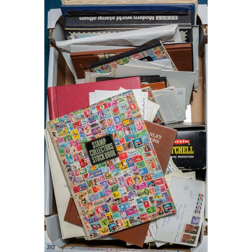 393 - LARGE BOX OF ALL WORLD STAMP ALBUMS