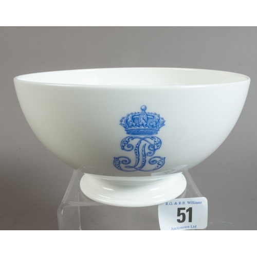 51 - SEVRES KING LOUIS PHILIPPE OPEN FOOTED BOWL FROM CHATEAU  DEU DATED 1845