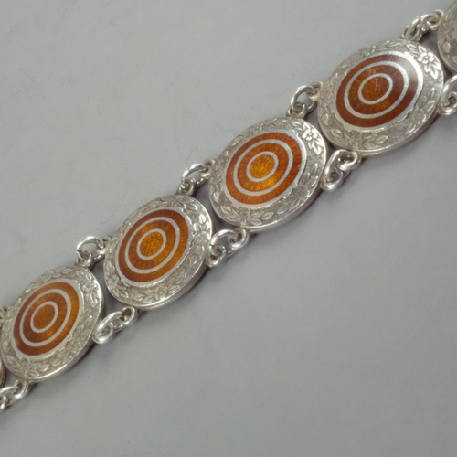 138 - SILVER & ENAMEL BRACELET