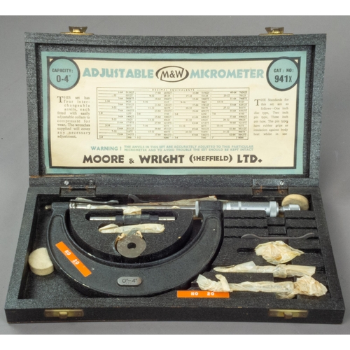 157 - BOX MISC & MICROMETER ETC