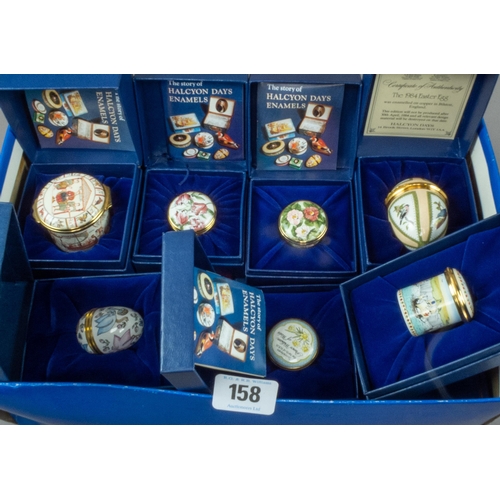 158 - COLLECTION OF FIFTEEN HALCYON DAYS ENAMELS ALL BOXED