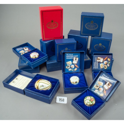 158 - COLLECTION OF FIFTEEN HALCYON DAYS ENAMELS ALL BOXED