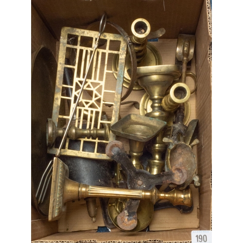 190 - BOX BRASS INC CANDLESTICKS ETC