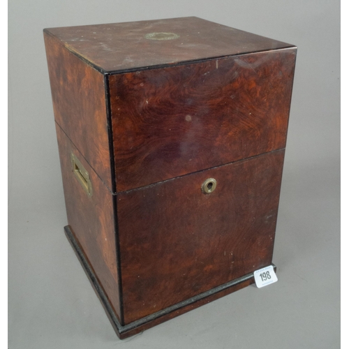 198 - BURR WALNUT DECANTER BOX