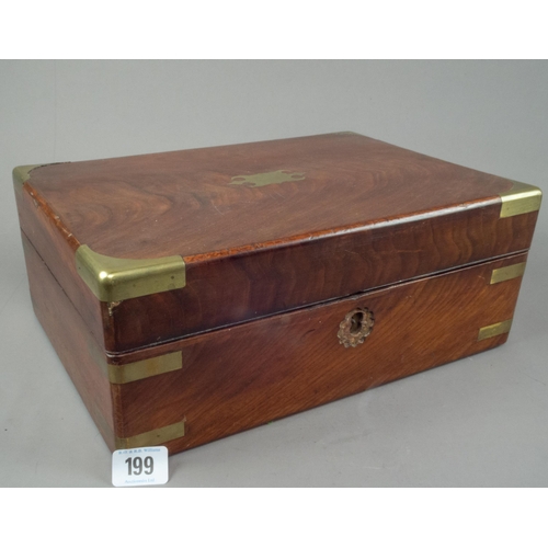 199 - BRASS BOUND MAHOGANY BOX