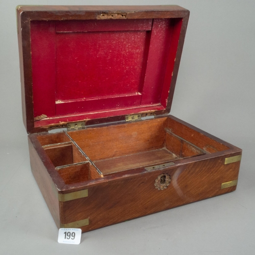 199 - BRASS BOUND MAHOGANY BOX