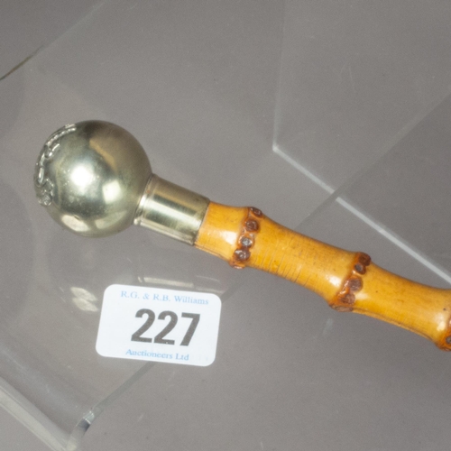 227 - BAMBOO SWAGGER STICK THE MONMOUTHSHIRE REGIMENT