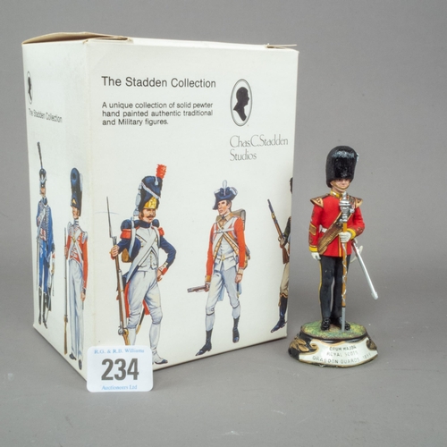 234 - CHAS STADDEN BOXED FIGURE DRUM MAJOR ROYAL SCOTS DRAGOON GUARDS