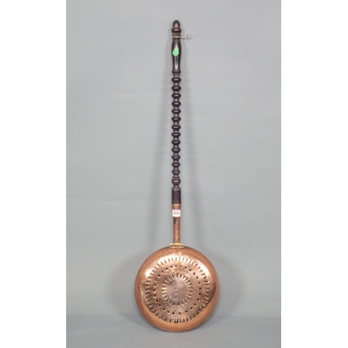 360 - 19TH C COPPER WARMING PAN