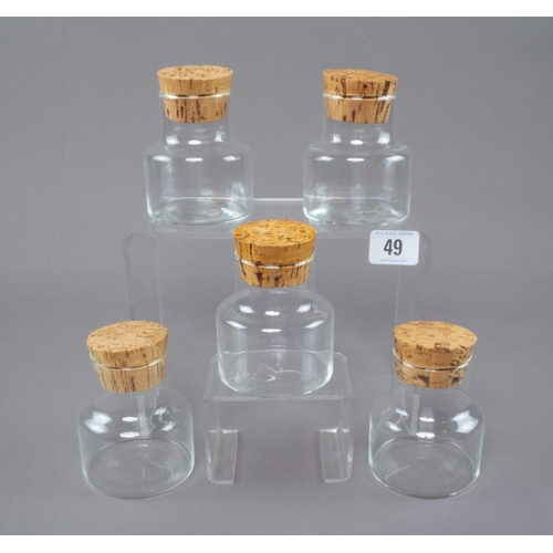 49 - SET 36 DANISH MID CENTURY SPICE & HERB JARS WITH CORK LIDS 9CM